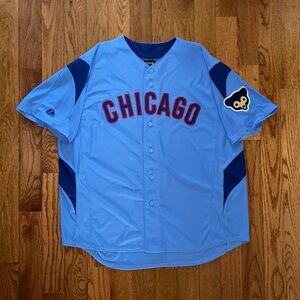 Chicago Cubs Cooperstown Collection Retro Majestic Jersey Size 2XL